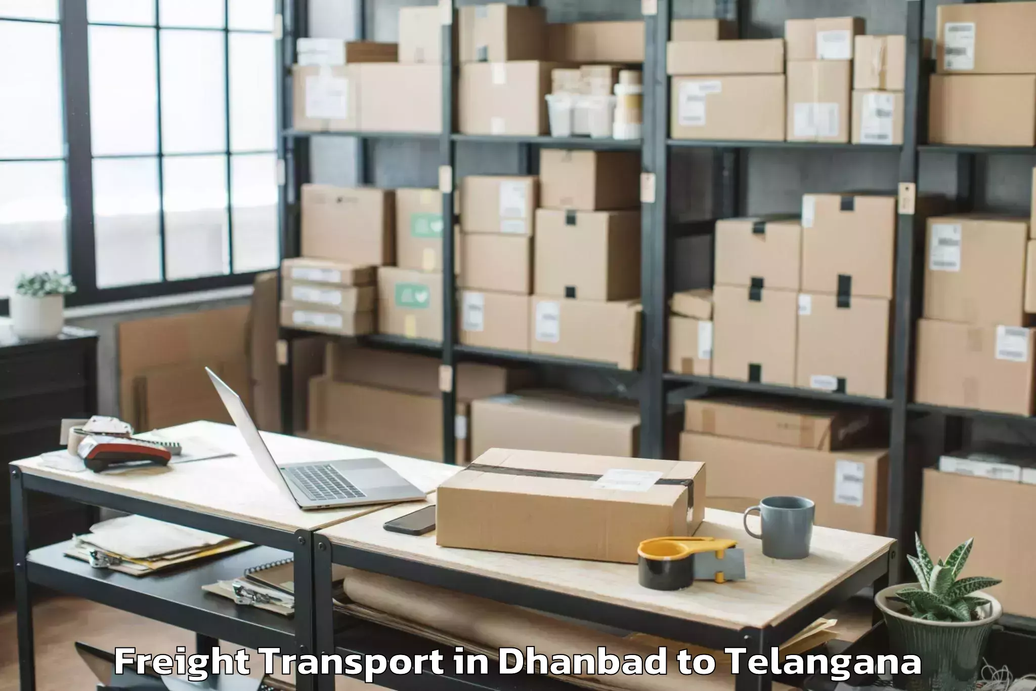 Book Dhanbad to Mutharam Manthani Freight Transport